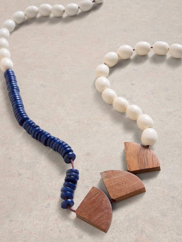 White Stuff Blue Beech Multi Bead Necklace - Image 2 of 2