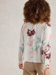 White Stuff White Pauline Frill Neck Top - Image 2 of 6