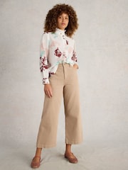 White Stuff White Pauline Frill Neck Top - Image 4 of 6