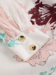 White Stuff White Pauline Frill Neck Top - Image 6 of 6