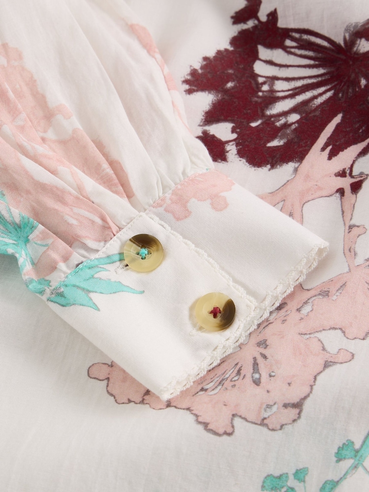 White Stuff White Pauline Frill Neck Top - Image 6 of 6