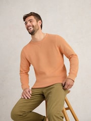 White Stuff Pink Attadale Crew Neck 100% Organic Cotton Jumper - Image 1 of 6