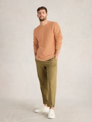 White Stuff Pink Attadale Crew Neck 100% Organic Cotton Jumper - Image 3 of 6
