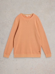 White Stuff Pink Attadale Crew Neck 100% Organic Cotton Jumper - Image 5 of 6