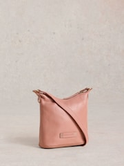 White Stuff Pink Mini Fern Leather Crossbody Bag - Image 2 of 4