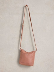 White Stuff Pink Mini Fern Leather Crossbody Bag - Image 3 of 4