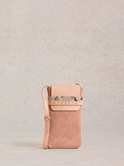 White Stuff Pink Emmy Leather Phone Bag - Image 3 of 4