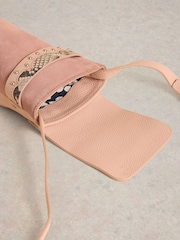 White Stuff Pink Emmy Leather Phone Bag - Image 4 of 4