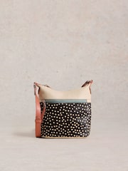 White Stuff Black Mini Farrah Leather Crossbody Bag - Image 1 of 4