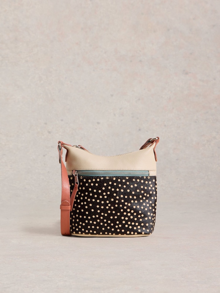 White Stuff Black Mini Farrah Leather Crossbody Bag - Image 1 of 4