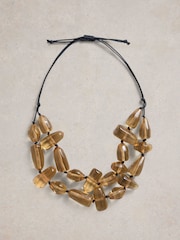 White Stuff Natural Hazel Chunky Bead Necklace - Image 1 of 2