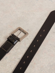 White Stuff Black Multi Punch Leather Belt - Image 3 of 3