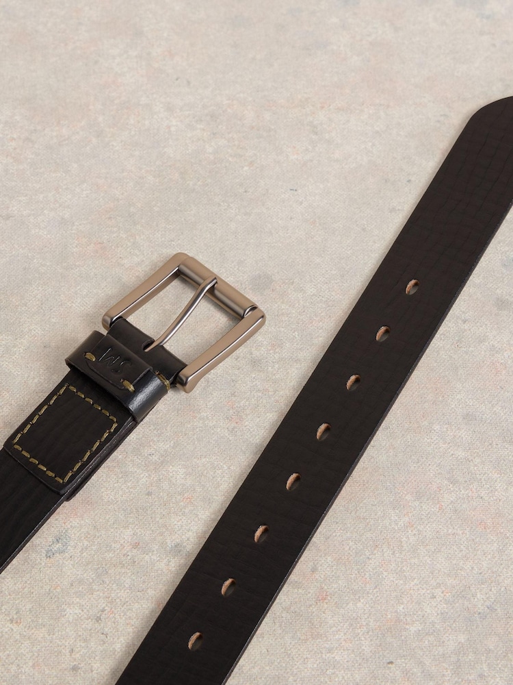 White Stuff Black Multi Punch Leather Belt - Image 3 of 3 White Stuff Black Multi Punch Leather Belt - Image 3 of 3
