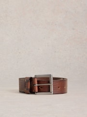 White Stuff Brown Multi Punch Leather Belt - Image 2 of 3