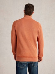 White Stuff Orange 100% Cotton Attadale Funnel Neck Jumper - Image 2 of 6