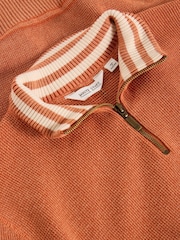 White Stuff Orange 100% Cotton Attadale Funnel Neck Jumper - Image 6 of 6
