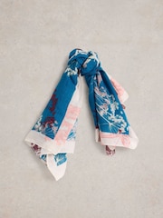 White Stuff Blue Floral Square Scarf - Image 1 of 3