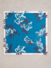 White Stuff Blue Floral Square Scarf - Image 2 of 3