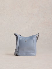 White Stuff Blue Mini Fern Leather Crossbody Bag - Image 1 of 4