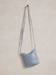 White Stuff Blue Mini Fern Leather Crossbody Bag - Image 3 of 4