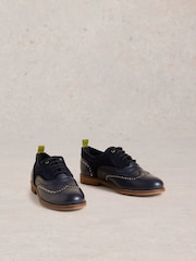 White Stuff Blue Thistle Studded Lace Up Brogues - Image 2 of 4