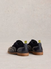 White Stuff Blue Thistle Studded Lace Up Brogues - Image 3 of 4