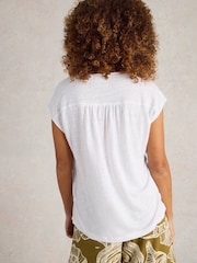White Stuff White Nina Linen Vest - Image 2 of 6