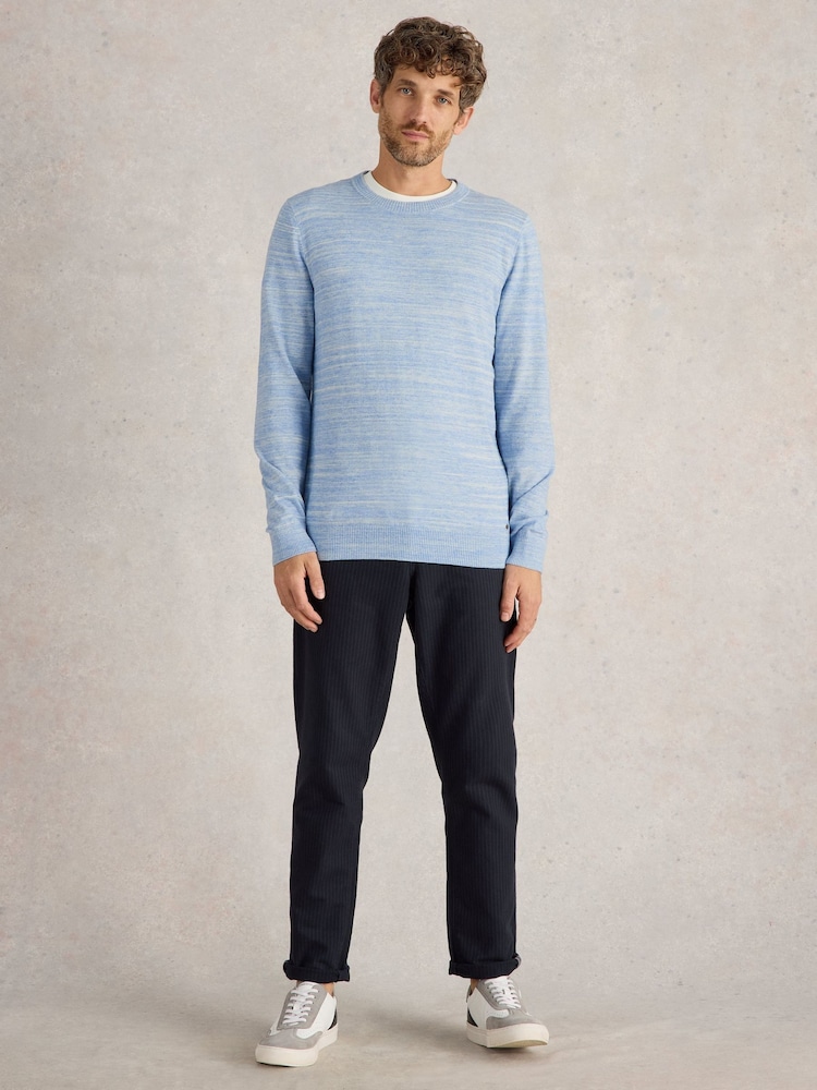 White Stuff Blue Henderson Spacedye Jumper - Image 1 of 6