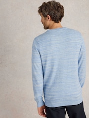 White Stuff Blue Henderson Spacedye Jumper - Image 2 of 6