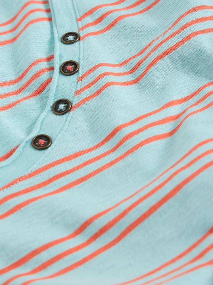 White Stuff Blue 100% Cotton Nadia 3/4 Sleeve T-Shirt - Image 6 of 6