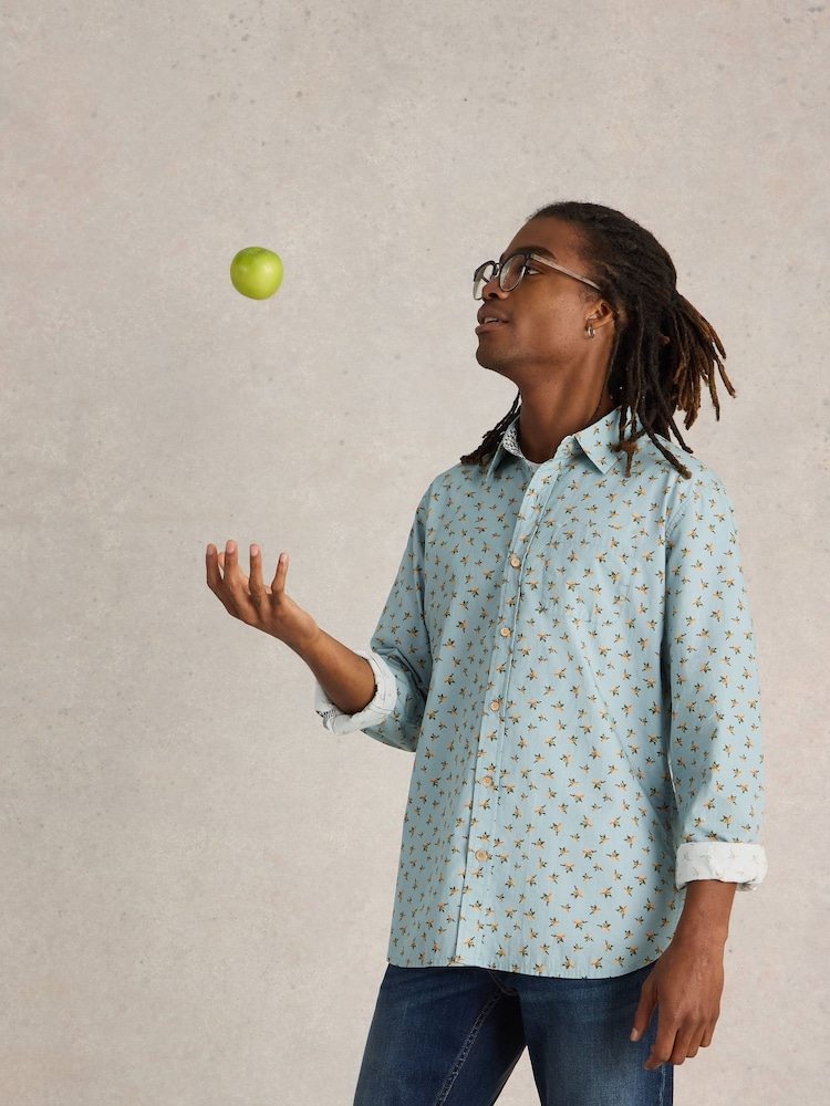 White Stuff Blue Cotton Origami Printed Shirt - Image 1 of 6 White Stuff Blue Cotton Origami Printed Shirt - Image 1 of 6