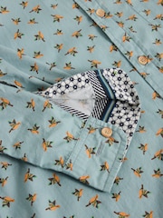 White Stuff Blue 100% Organic Cotton Origami Printed Shirt - Image 6 of 6