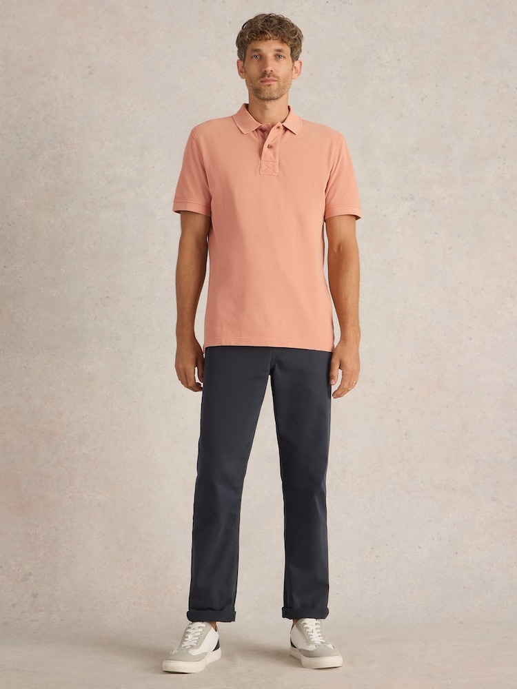 White Stuff Pink 100% Cotton Utility Polo Shirt - Image 1 of 6