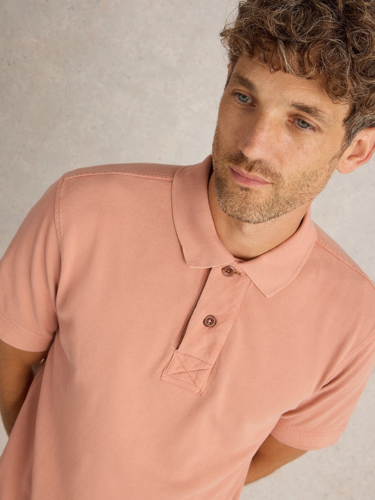 White Stuff Pink 100% Cotton Utility Polo Shirt - Image 3 of 6