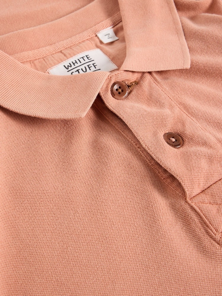 White Stuff Pink 100% Cotton Utility Polo Shirt - Image 6 of 6