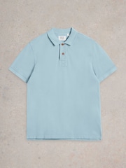 White Stuff Blue 100% Cotton Utility Polo Shirt - Image 5 of 6