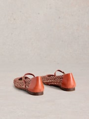 White Stuff Pink Winnie Woven Ballerinas - Image 4 of 4