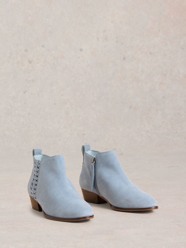 White Stuff Blue Willow Weave Ankle Boots - Image 1 of 4