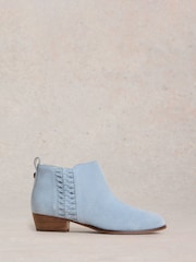 White Stuff Blue Willow Weave Ankle Boots - Image 2 of 4