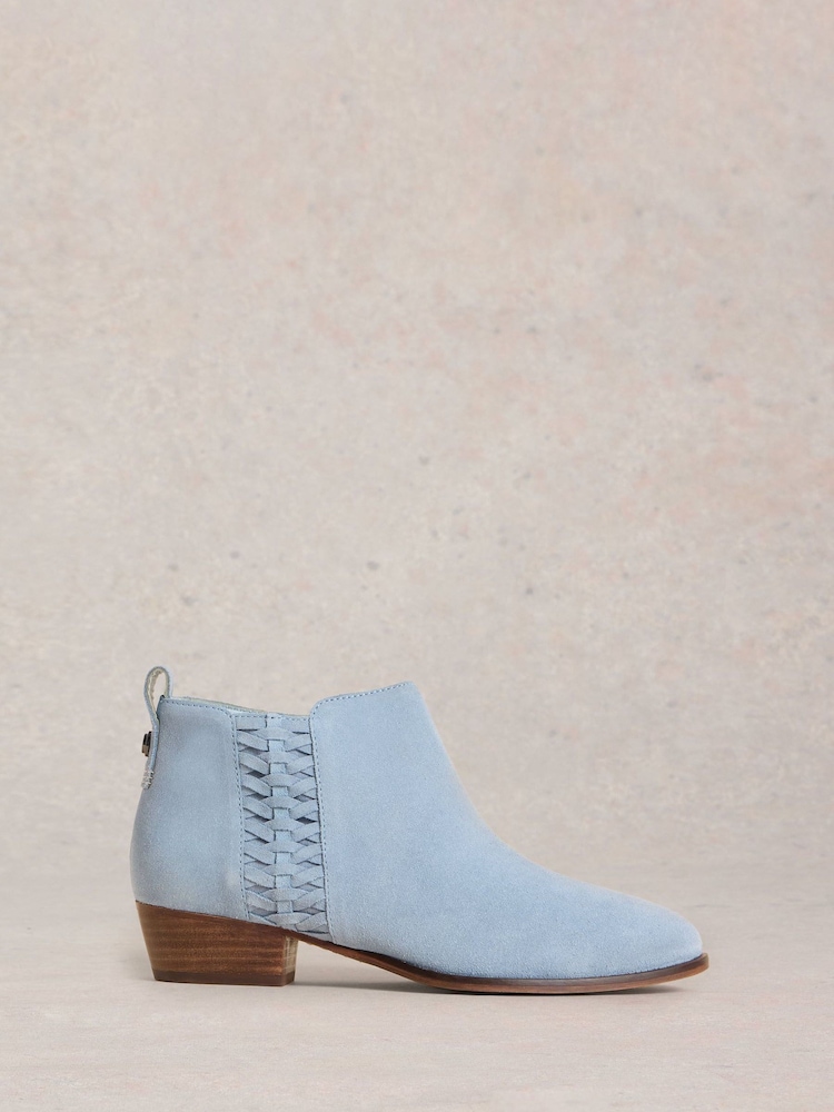 White Stuff Blue Willow Weave Ankle Boots - Image 2 of 4