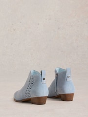 White Stuff Blue Willow Weave Ankle Boots - Image 3 of 4