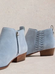White Stuff Blue Willow Weave Ankle Boots - Image 4 of 4