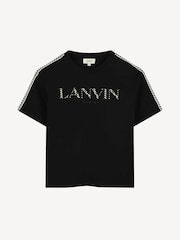 Lanvin Black Short Sleeve Logo T-Shirt With Tipping Detail - Image 1 of 2