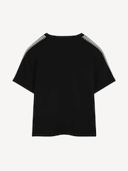 Lanvin Black Short Sleeve Logo T-Shirt With Tipping Detail - Image 2 of 2