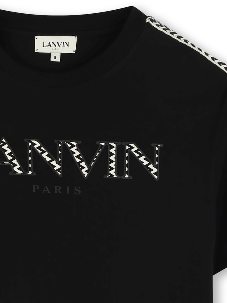 Lanvin Black Short Sleeve Logo T-Shirt With Tipping Detail - Image 3 of 3 Lanvin Black Short Sleeve Logo T-Shirt With Tipping Detail - Image 3 of 3