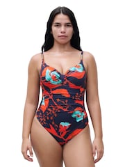 Chantelle Blue Icon underwired Ruched Smoothing Swimsuit - Image 1 of 4
