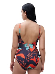 Chantelle Blue Icon underwired Ruched Smoothing Swimsuit - Image 2 of 4