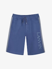 Lanvin Blue Logo Shorts With Tipping Detail - Image 1 of 3