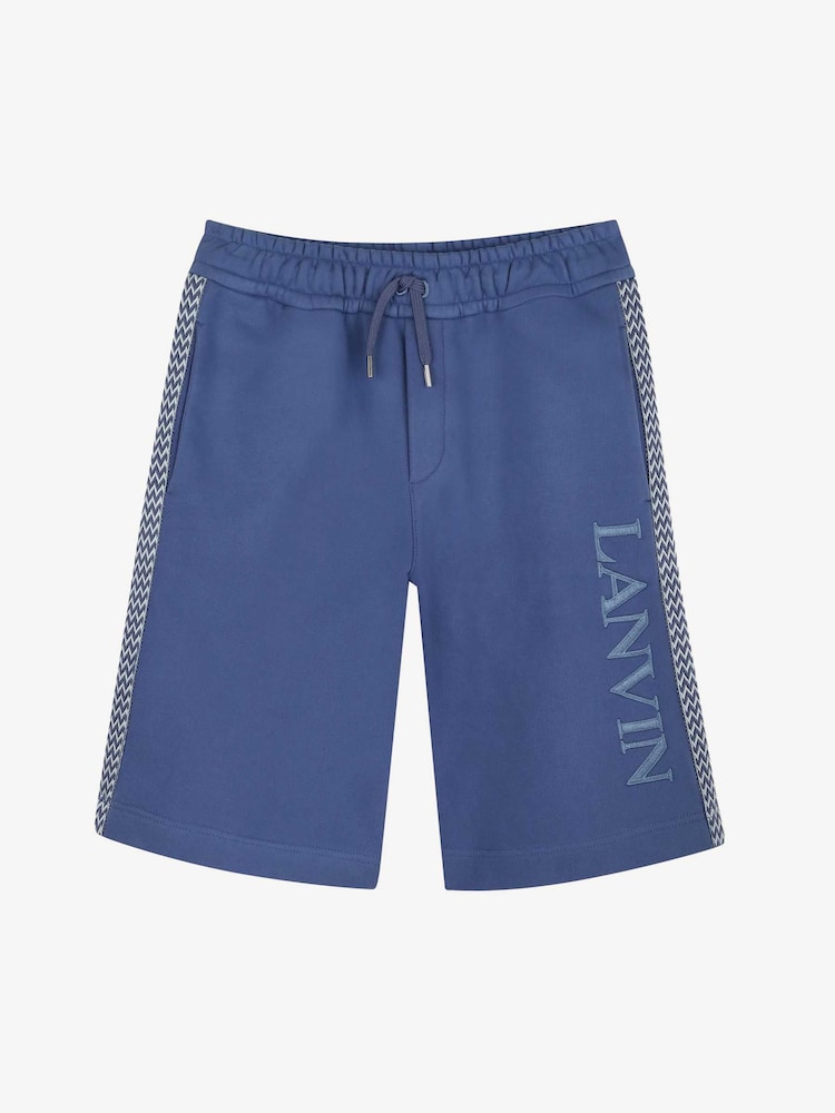 Lanvin Blue Logo Shorts With Tipping Detail - Image 1 of 3 Lanvin Blue Logo Shorts With Tipping Detail - Image 1 of 3