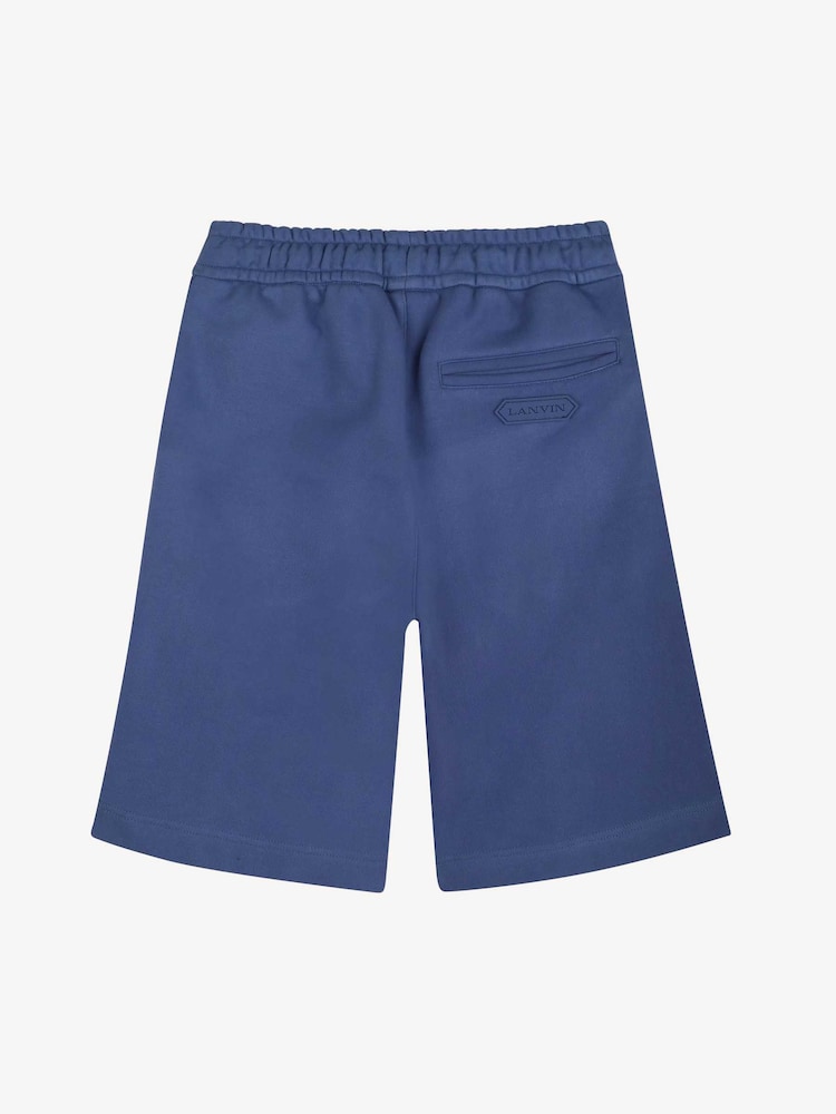 Lanvin Blue Logo Shorts With Tipping Detail - Image 2 of 3 Lanvin Blue Logo Shorts With Tipping Detail - Image 2 of 3